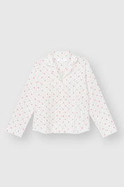 Flannel pajama set white "rose"