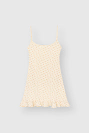 Ribbed sleep dress with milky rose trim