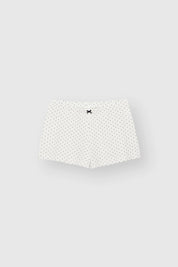Knitwear set top and shorts polka dots blue on white