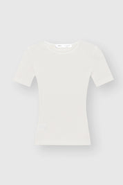 Ribbed T-shirt in milky color