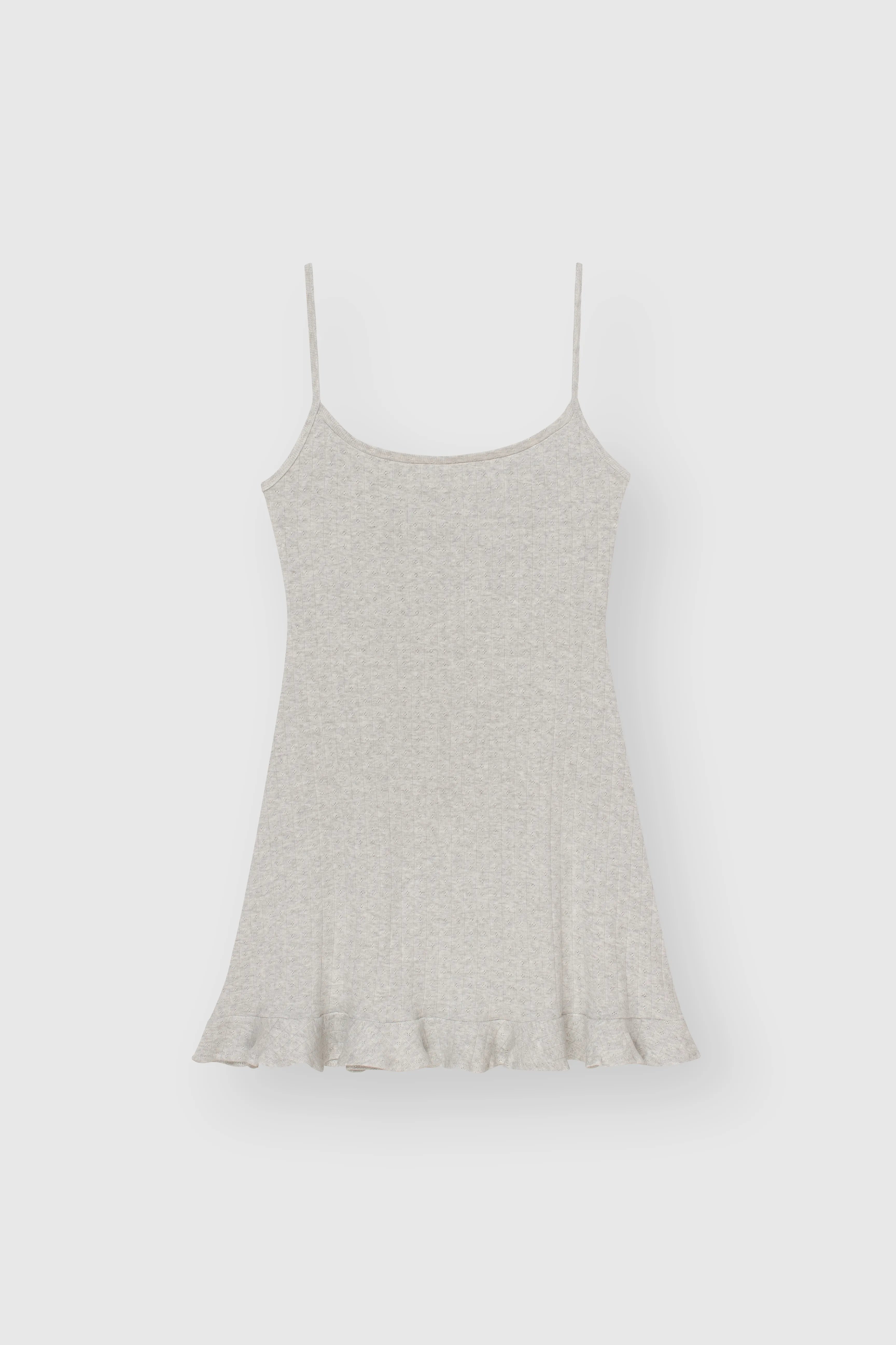 Ribbed sleep dress light gray