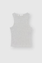 Soft Ribbed T-Shirt – Light Gray