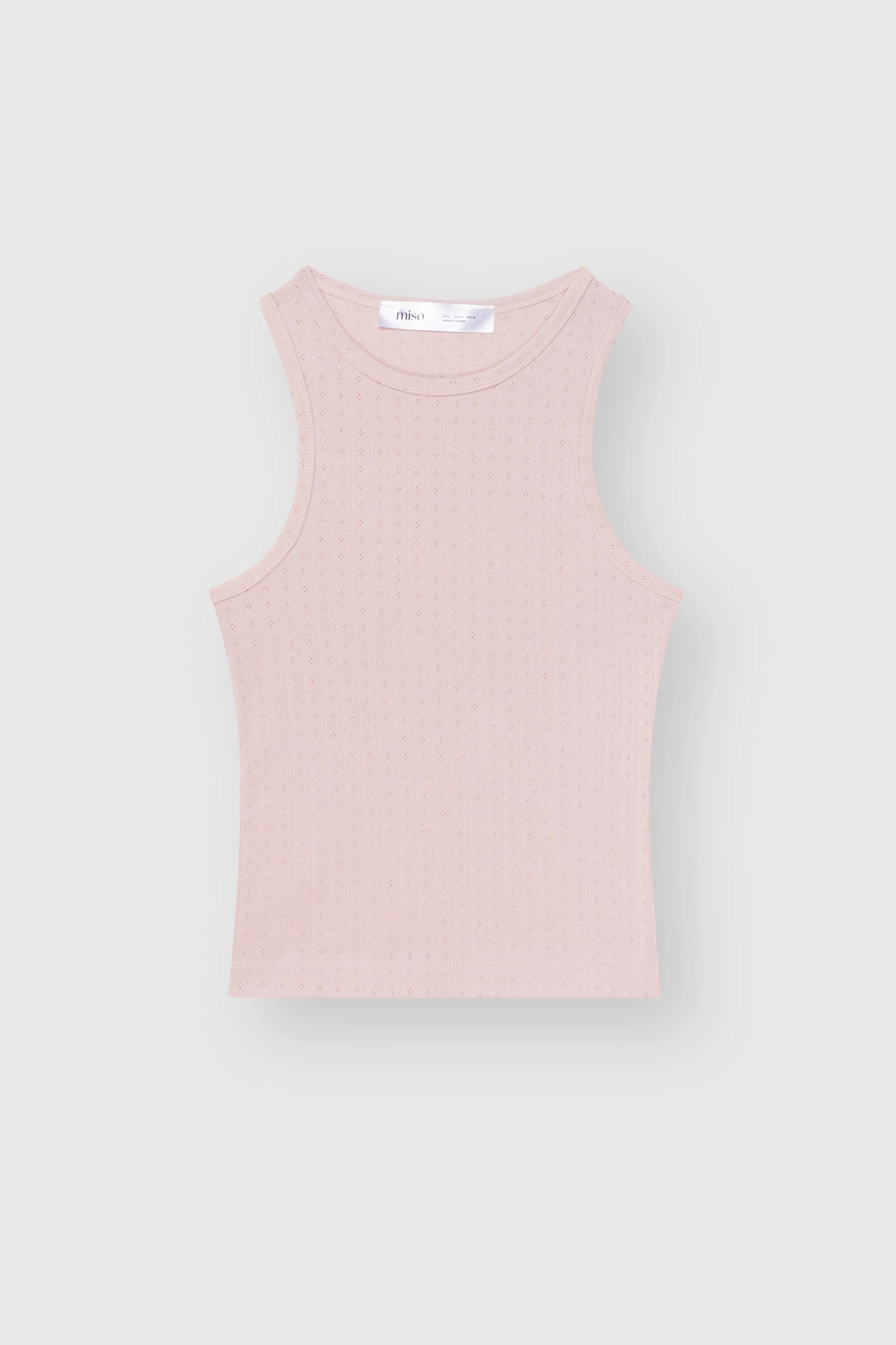Soft Ribbed T-Shirt Powder
