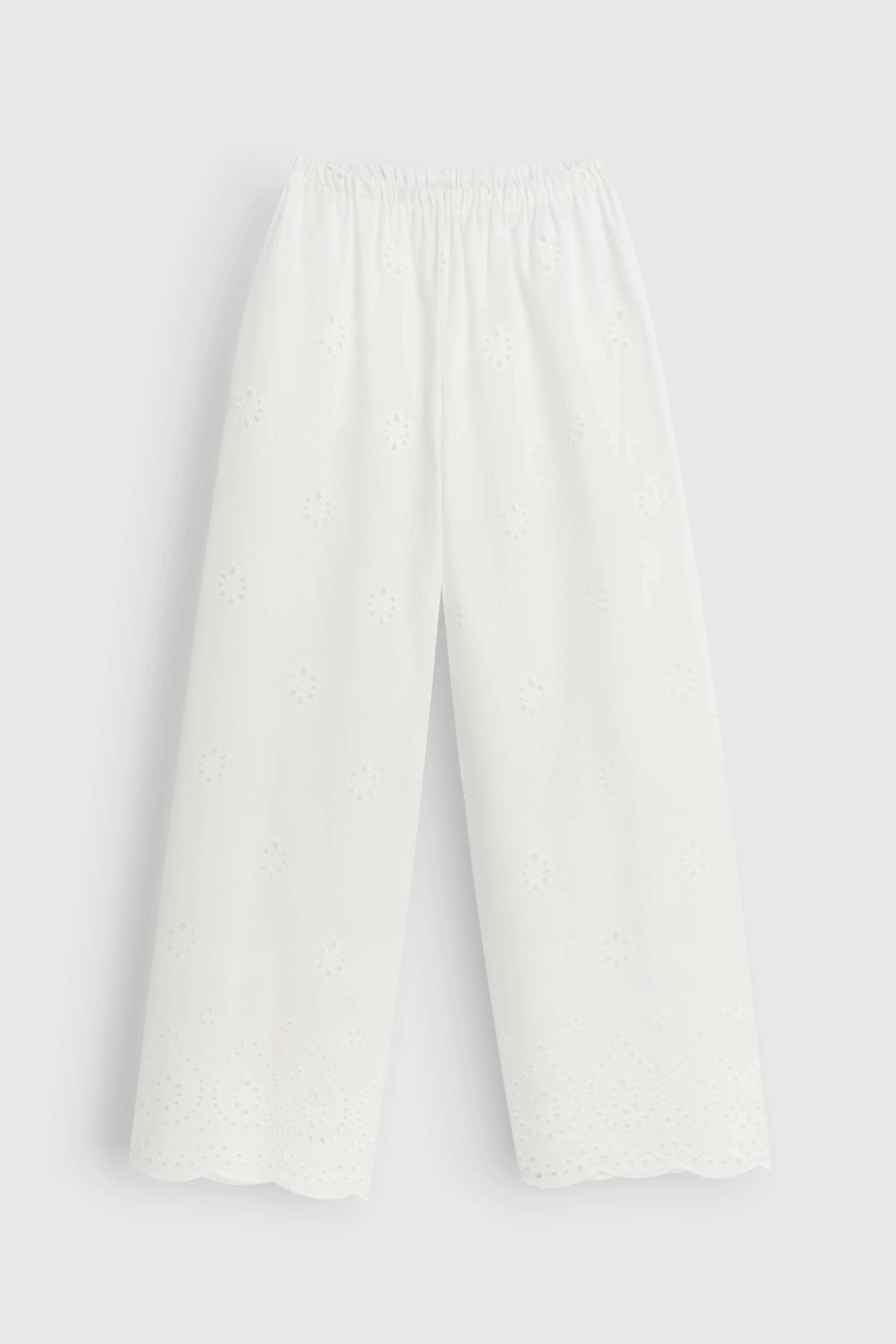 Pants Mono brocade openwork design "flower"