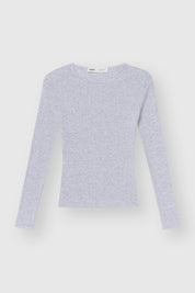 Ribbed longsleeve melange gray (without button)