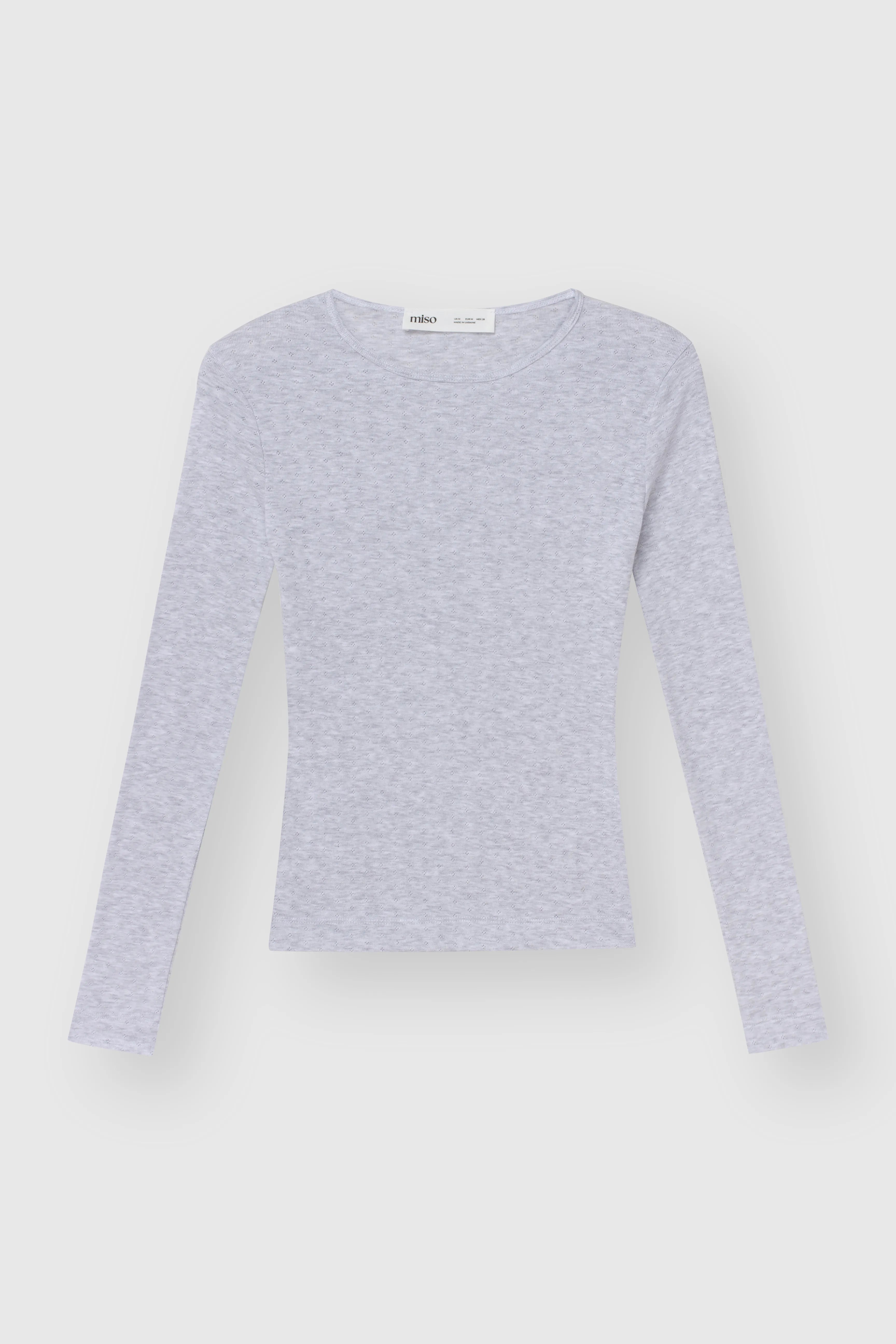 Ribbed longsleeve melange gray (without button)