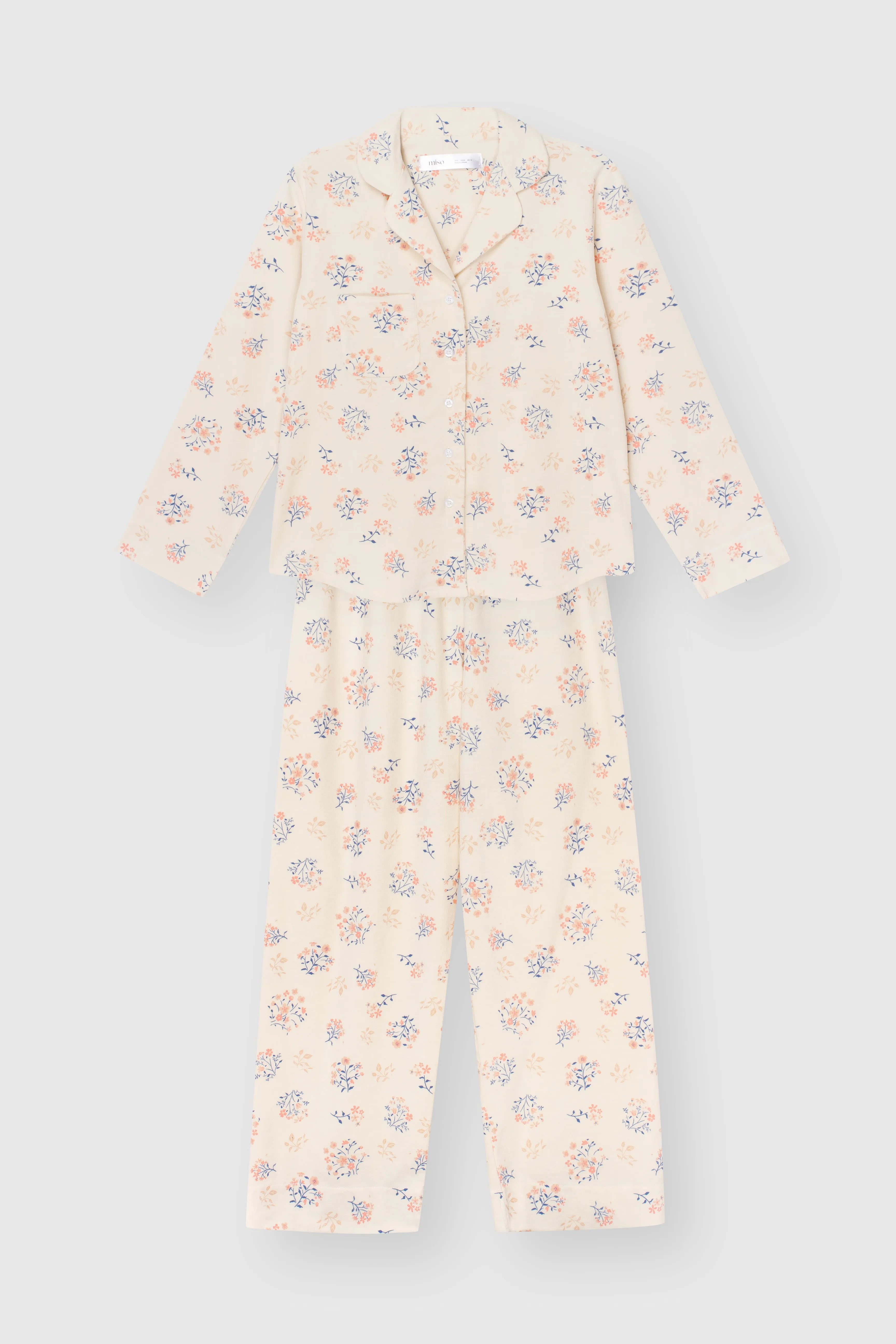 Flannel pajama set milky "twig"