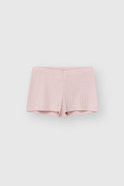 Ribbed mini shorts powder