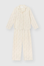 Flannel pajama set milky "flower"