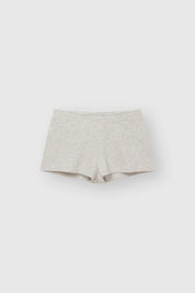 Ribbed mini shorts light gray