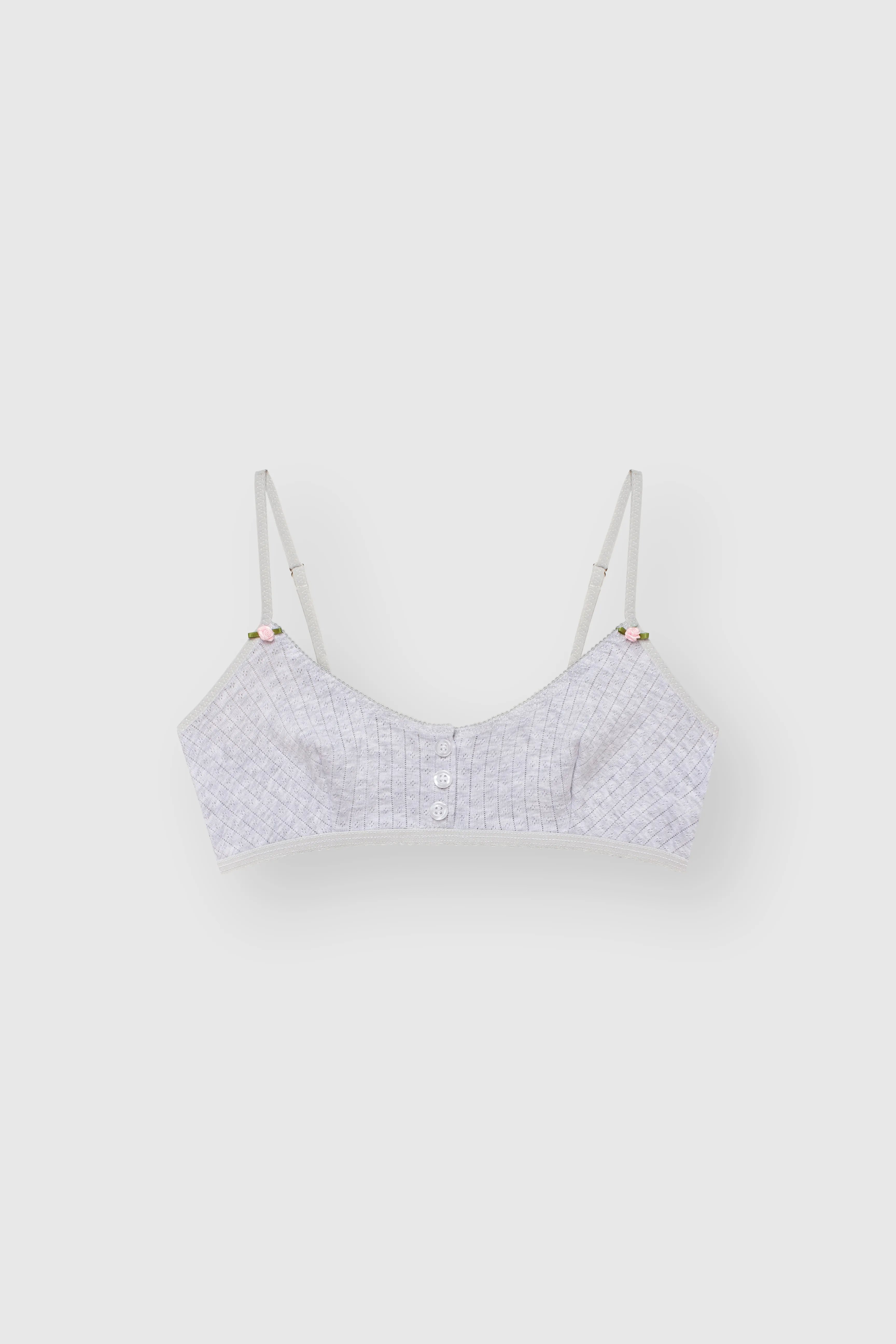 Lingerie Top Gray Ribbed