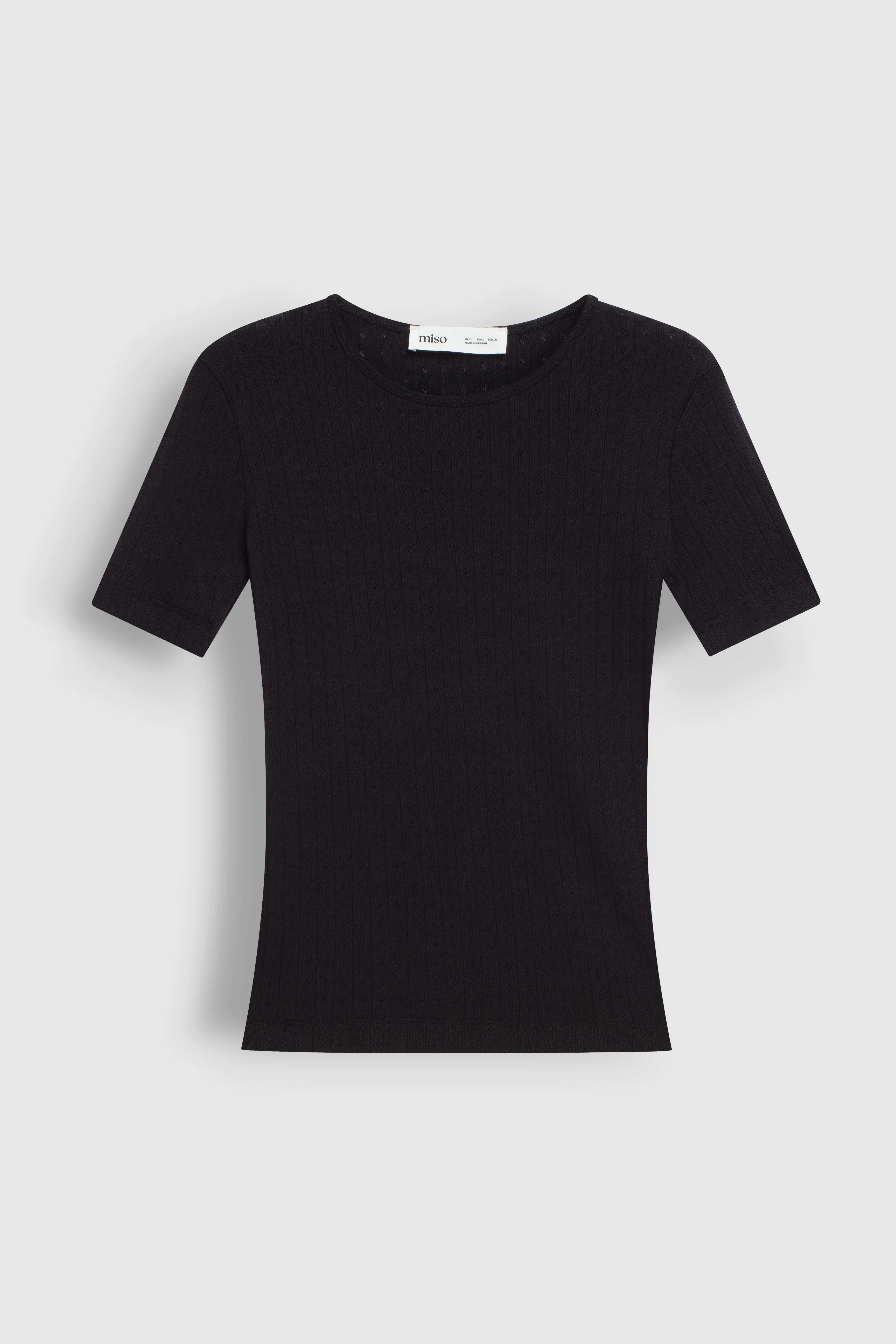 Soft Ribbed T-Shirt Black