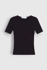 Soft Ribbed T-Shirt Black