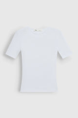 White Ribbed T-Shirt