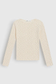 Ribbed longsleeve (without button) pink flower