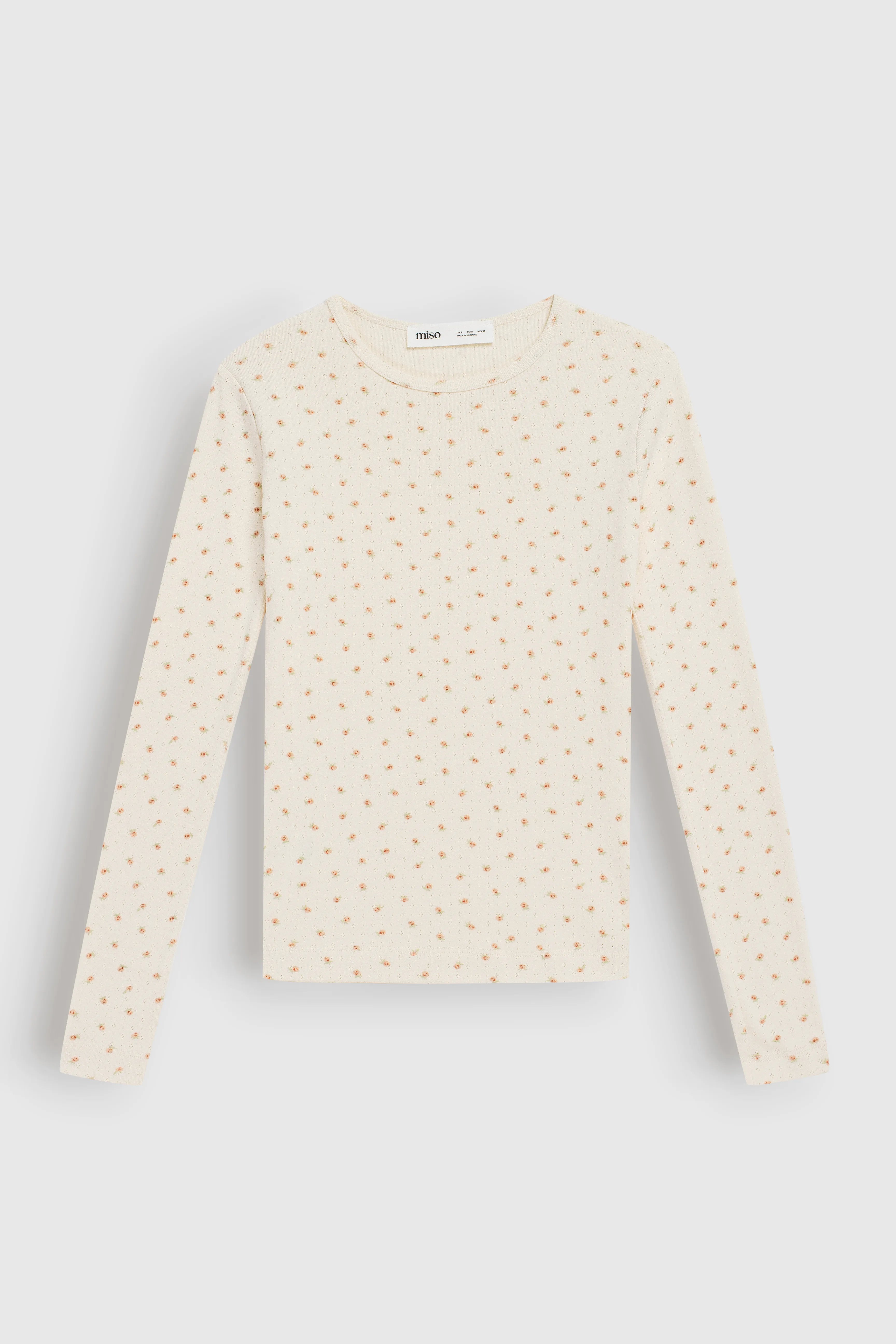 Ribbed longsleeve milky rose (without button)