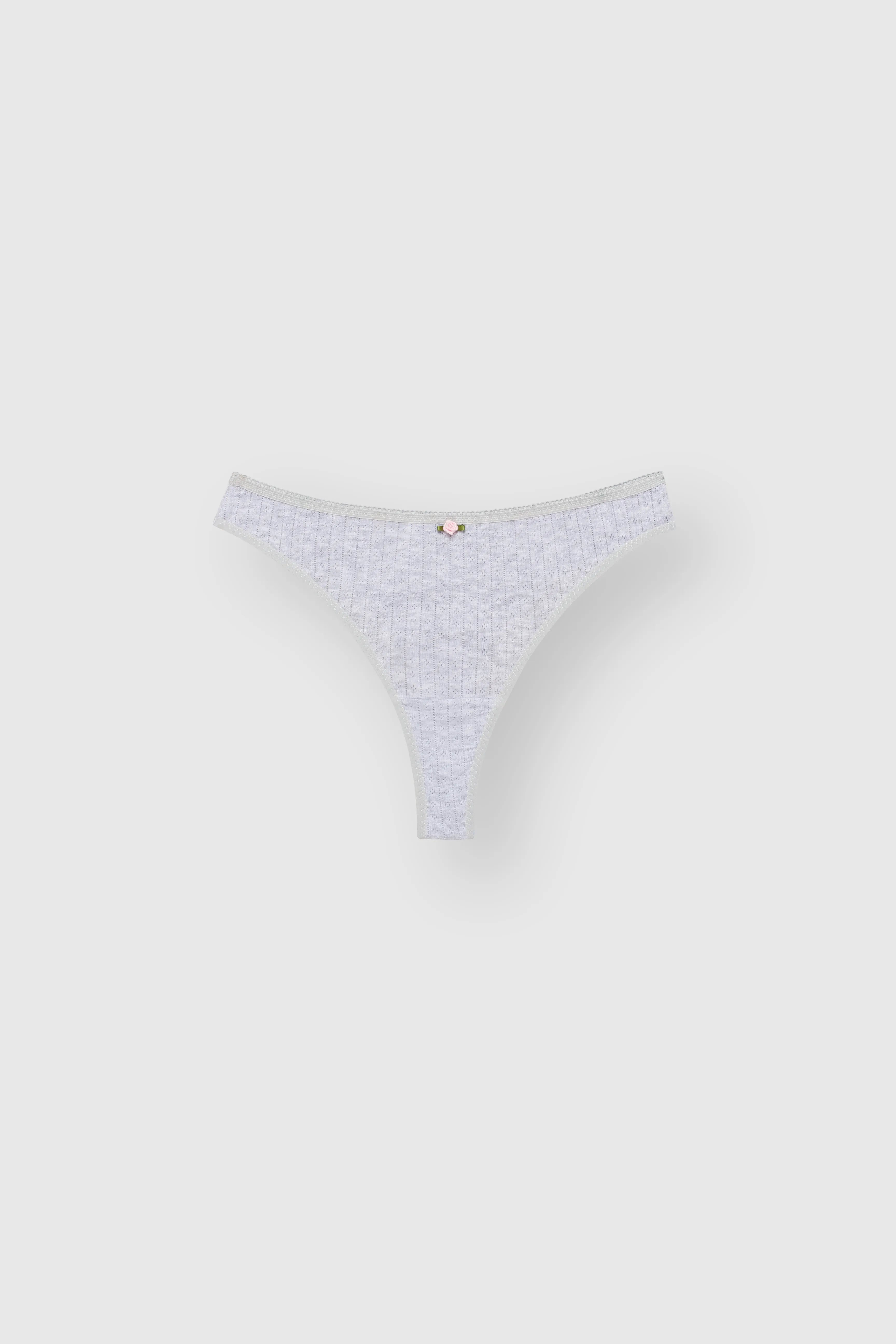 Lingerie Thongs Gray Ribbed