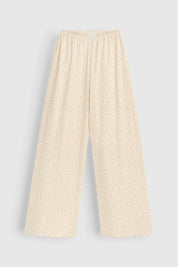 Ribbed wide pants pink flower