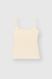 Ribbed T-shirt with straps milky rose