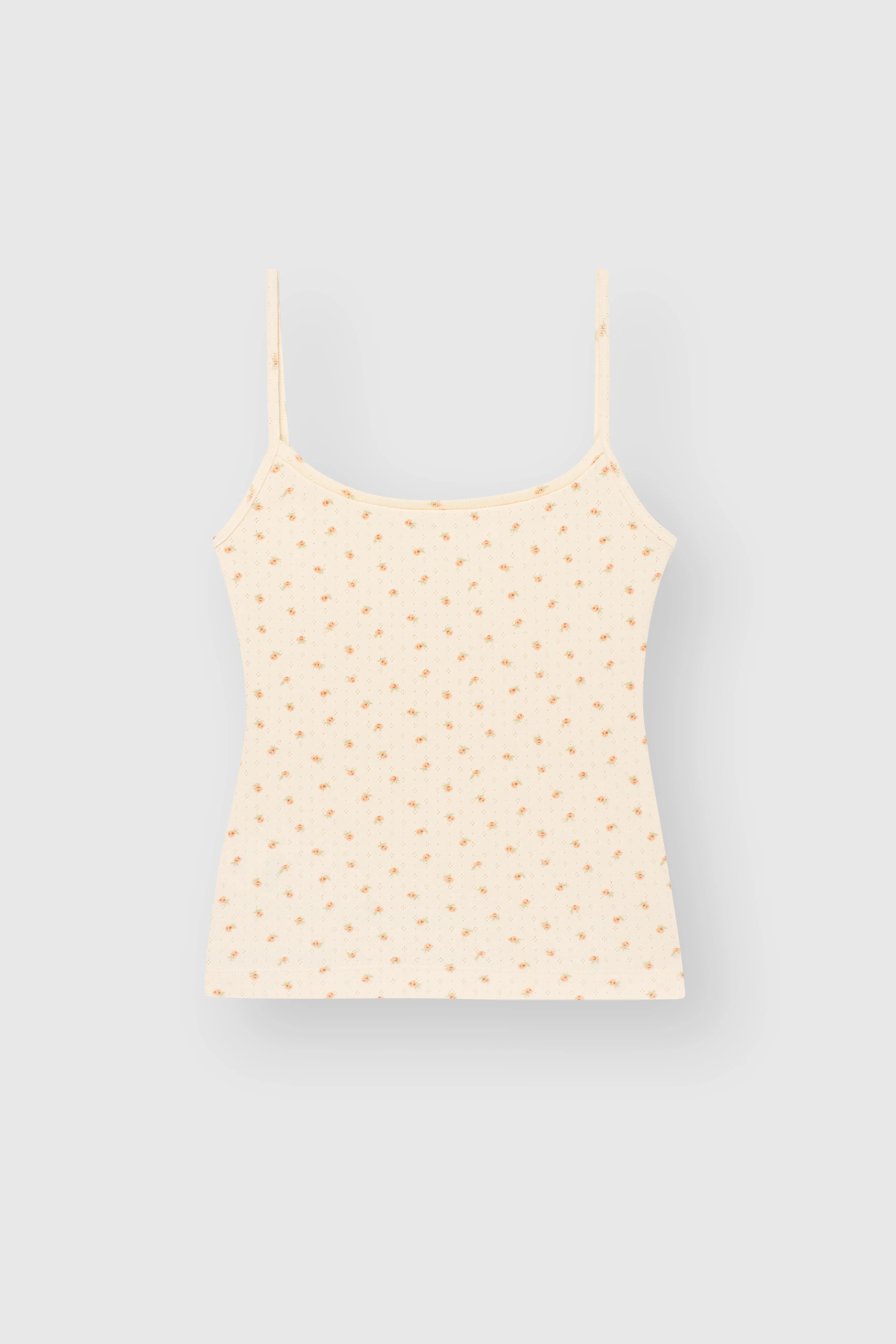 Ribbed T-shirt with straps milky rose