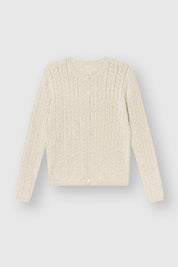 Light gray cotton button cardigan