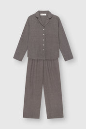 Flannel pajamas gray with small dots