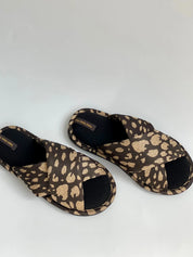 Women's slippers HS-VL cross animal black