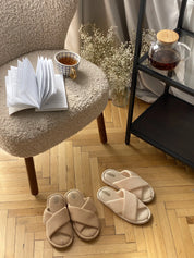 Women's slippers HS-VL waffle cappuccino