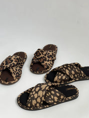 Women's slippers HS-VL cross animal black