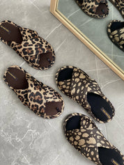 Women's slippers HS-VL cross animal black