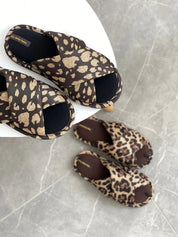 Women's slippers HS-VL cross animal black